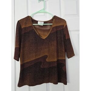 AGB Byer California Womans Short Leeve Blouse Size XL